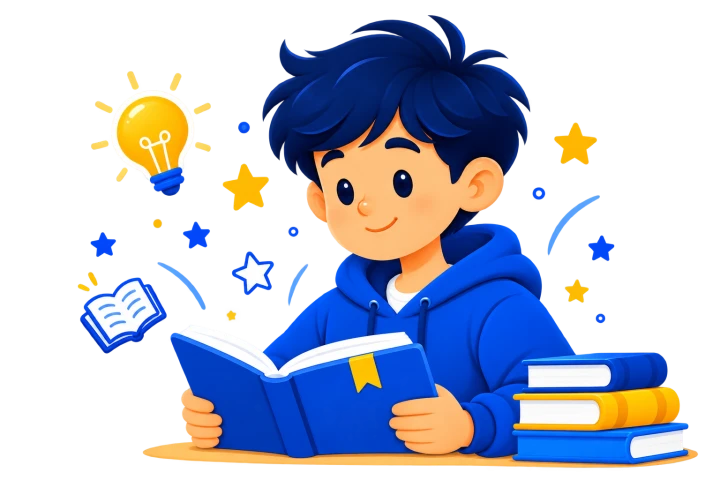 Niño disfrutando de la lectura
